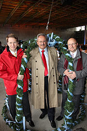 Richtfest der neuen Kleinen Olympiahalle mit SWM GF Dr. Florian Bieberach, OB Christian Ude, OMG Geschäftsführer Ralph Huber (@Foto: Martin Schmitz)